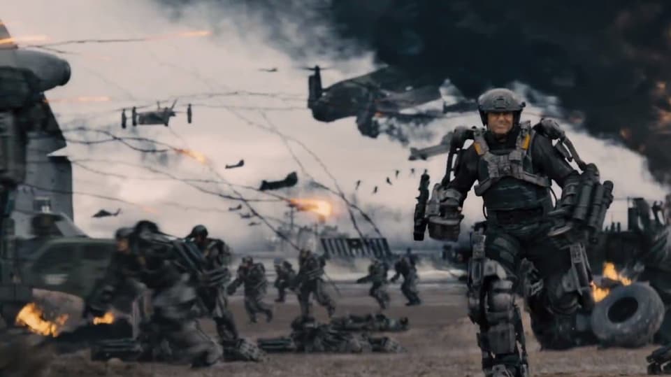 Exoskelet Toma Cruise ve filmu Na hraně zítřka